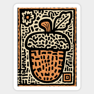 Tribal Psychedelic Acorn Sticker